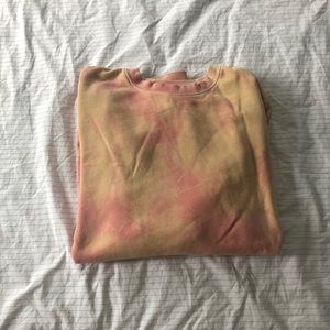 Pink/orange sunset tie-dye crew neck